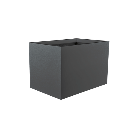 Granada rectangular fiberglass planter in Matte Gunmetal