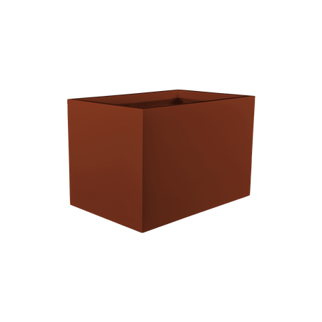 Granada rectangular fiberglass planter in Matte Terra Cotta
