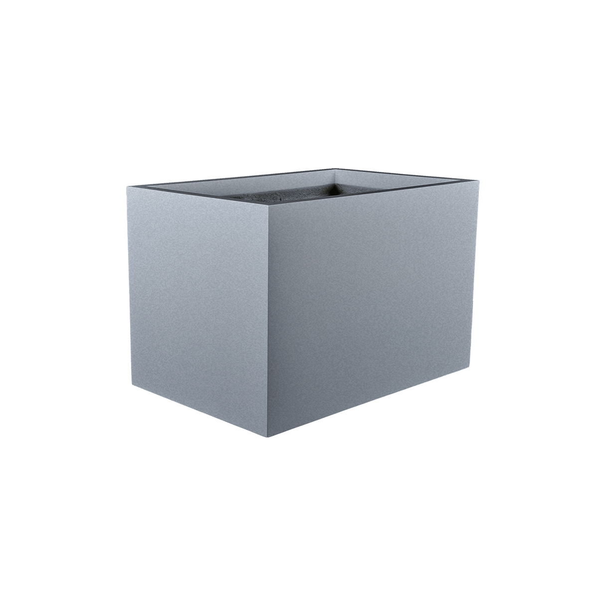 Granada rectangular fiberglass planter in Metallic Silver