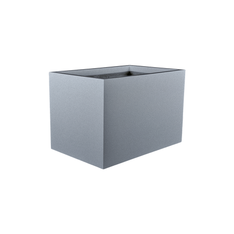 Granada rectangular fiberglass planter in Metallic Silver