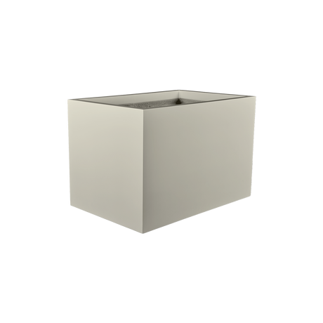 Granada rectangular fiberglass planter in Satin Beige