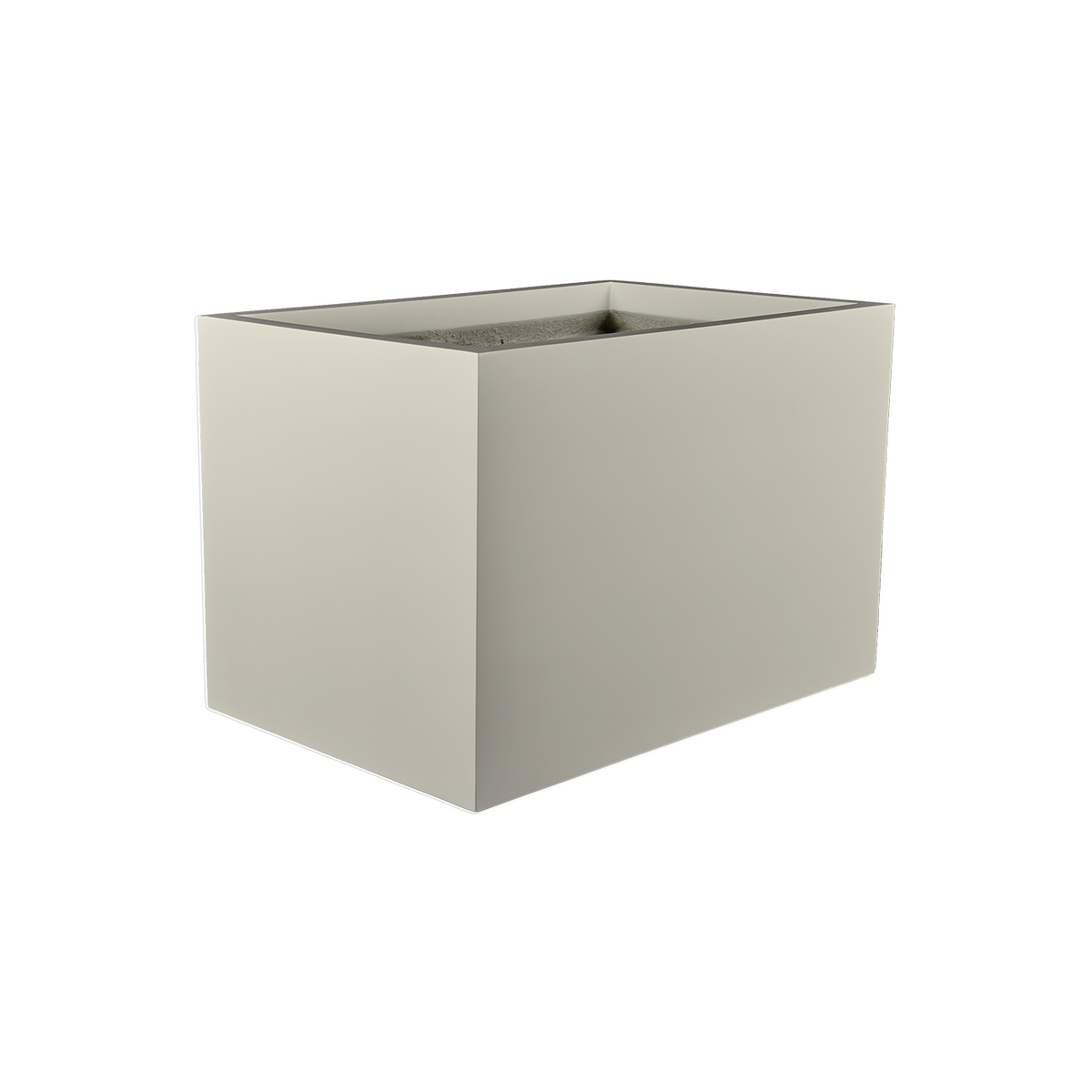 Granada fiberglass planter in Satin Beige, studio render