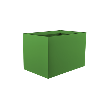 Granada rectangular fiberglass planter in Satin Green
