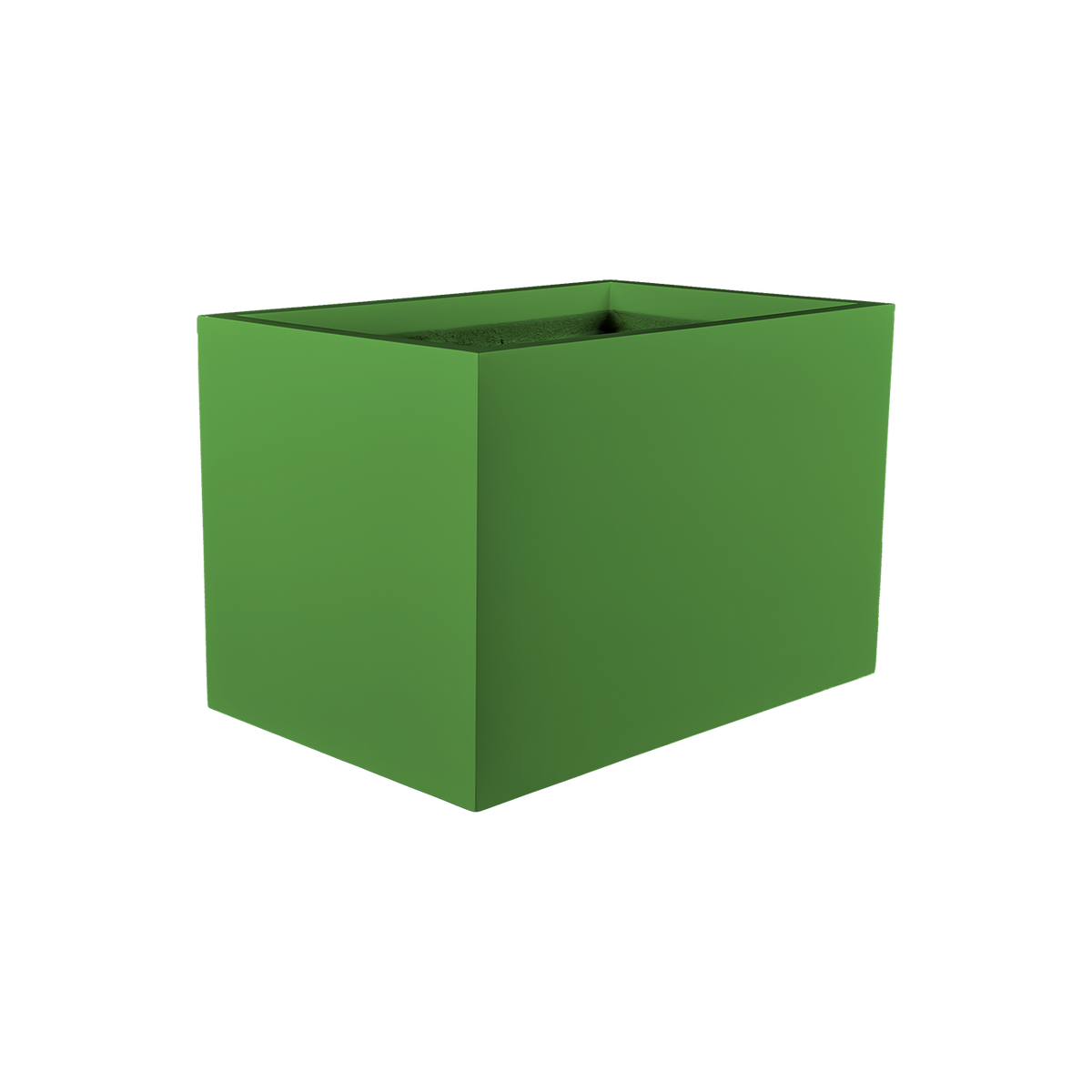 Granada fiberglass planter in Satin Green, studio render