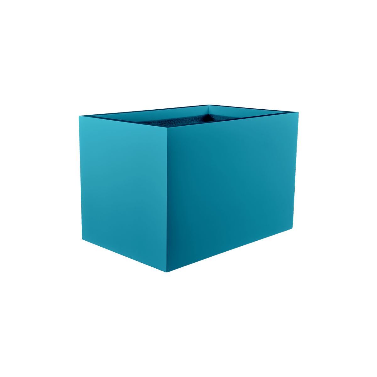 Granada rectangular fiberglass planter in Satin Seafoam Green