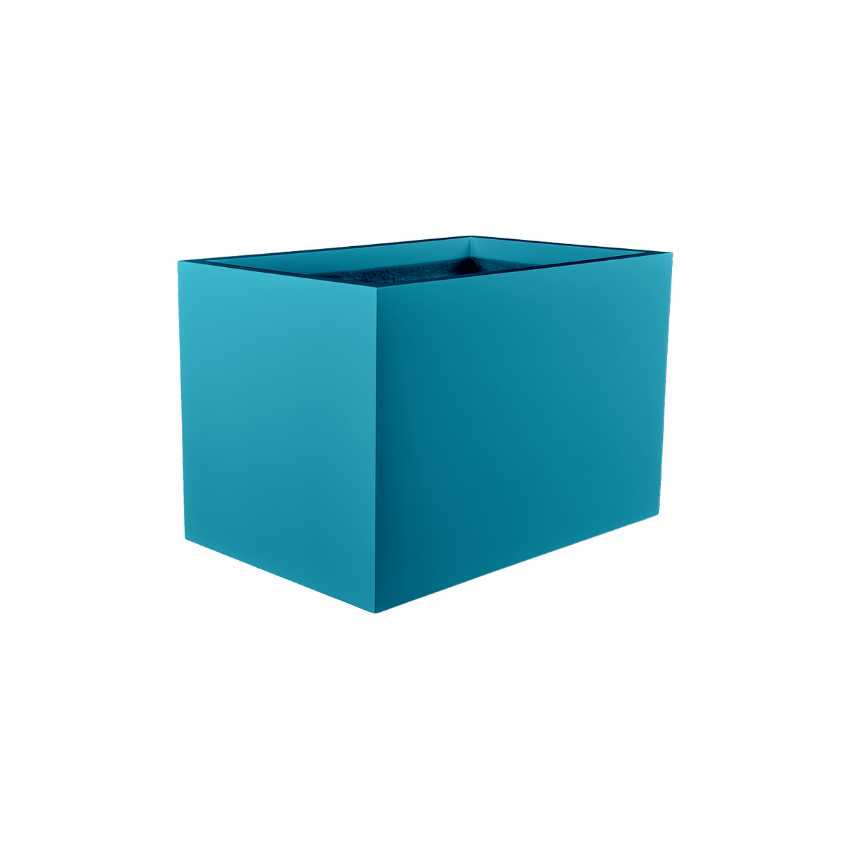 Granada rectangular fiberglass planter in Satin Seafoam Green