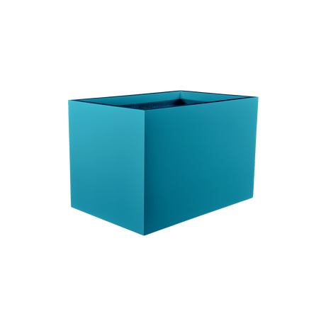 Granada rectangular fiberglass planter in Satin Seafoam Green