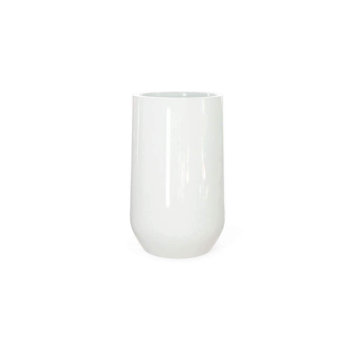 Hayden urn fiberglass planter in Gloss Bright White
