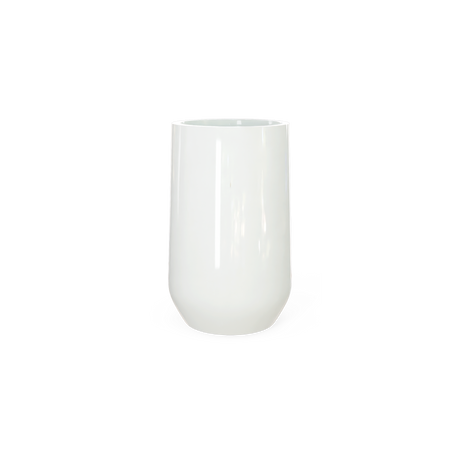 Hayden urn fiberglass planter in Gloss Bright White