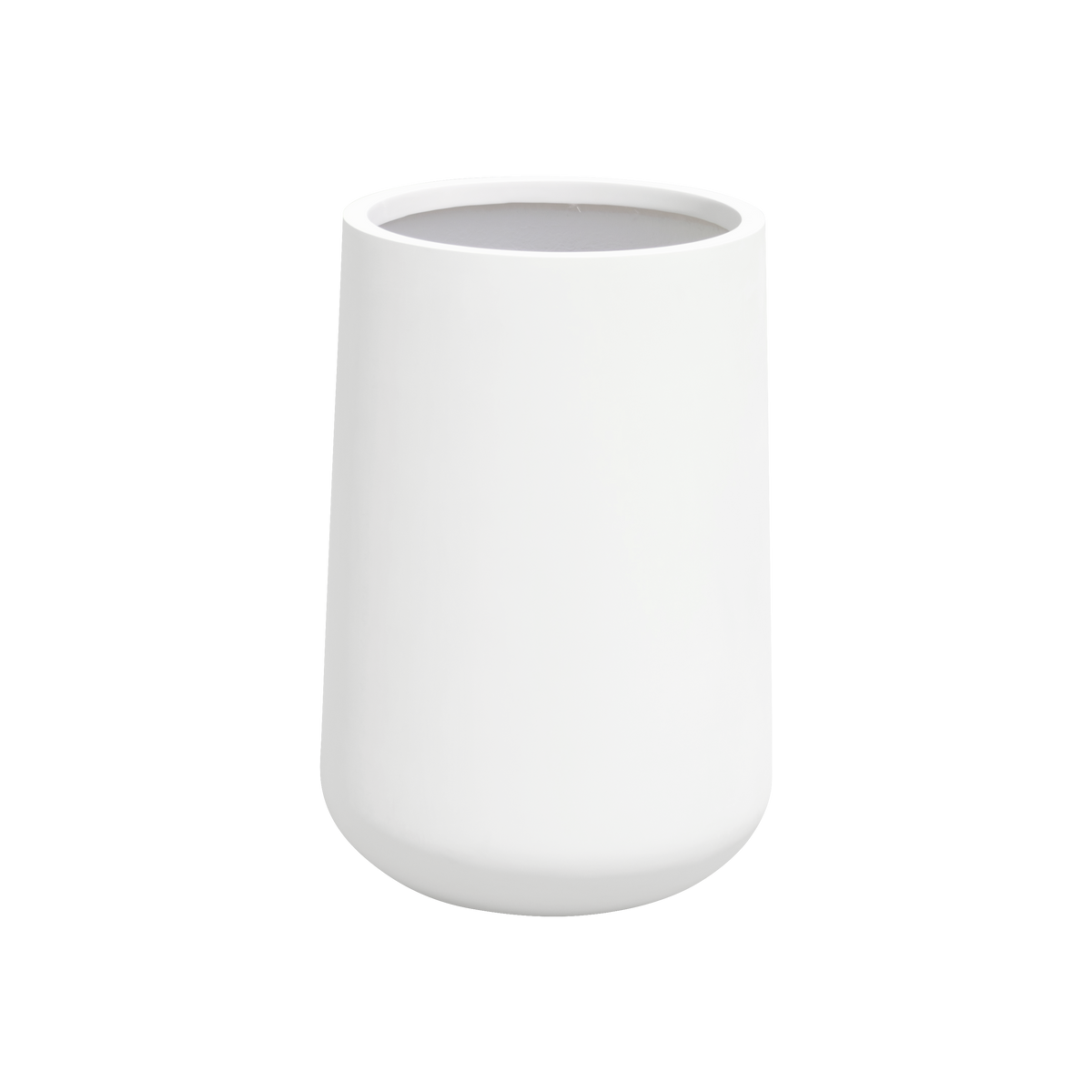 Hayden urn fiberglass planter in Gloss Bright White, studio render