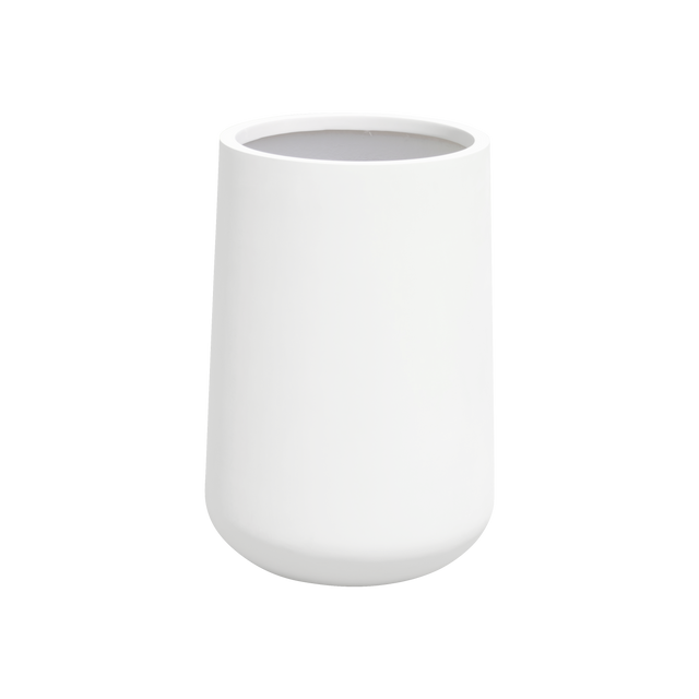 Hayden urn fiberglass planter in Gloss Bright White, studio render