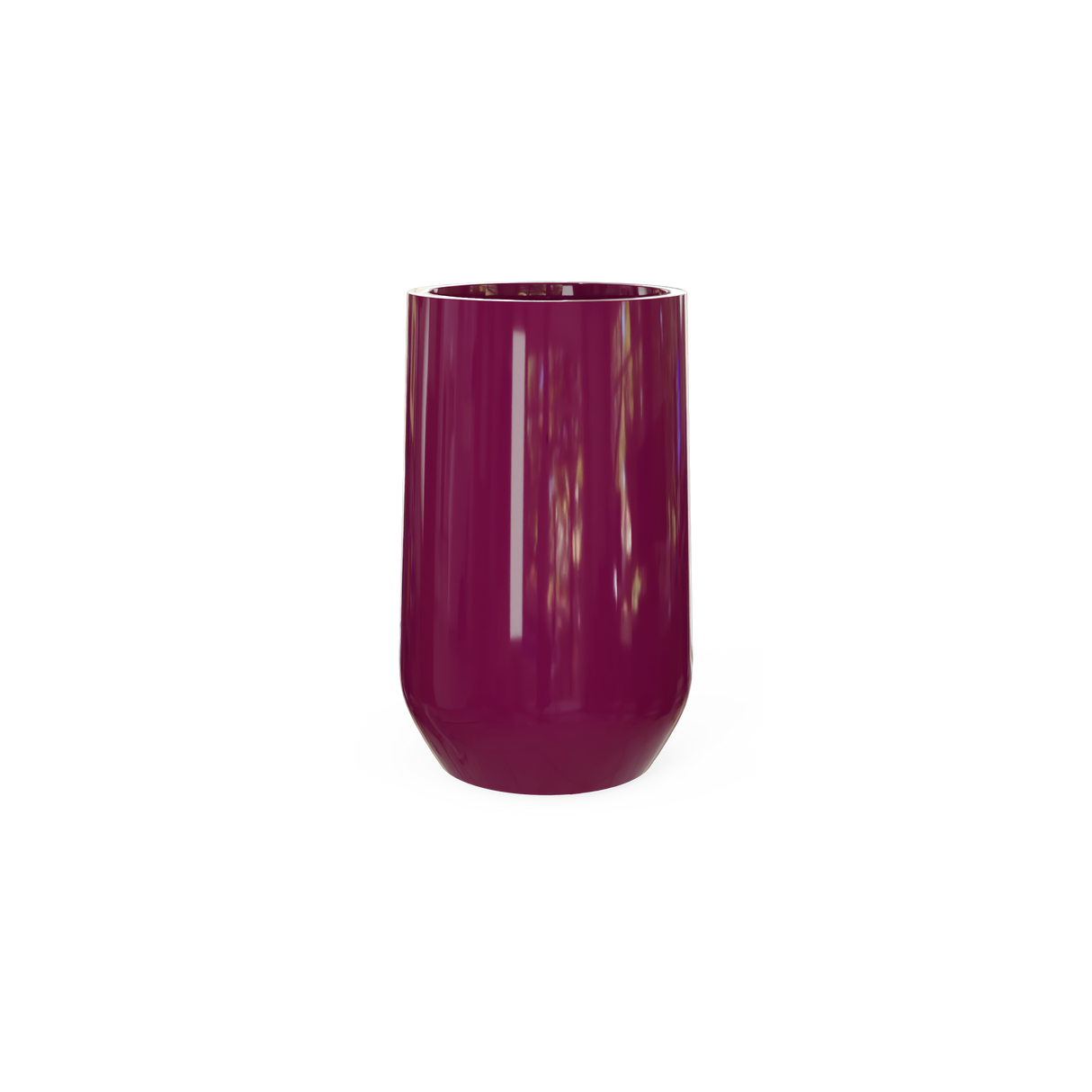 Hayden urn fiberglass planter in Gloss Eggplant