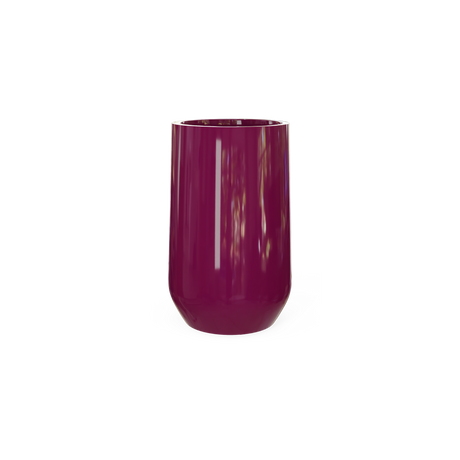 Hayden urn fiberglass planter in Gloss Eggplant