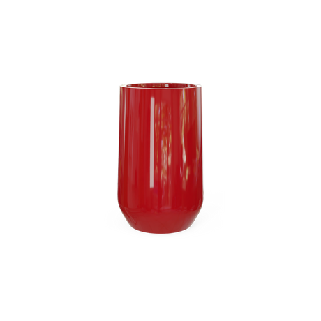 Hayden urn fiberglass planter in Gloss Red
