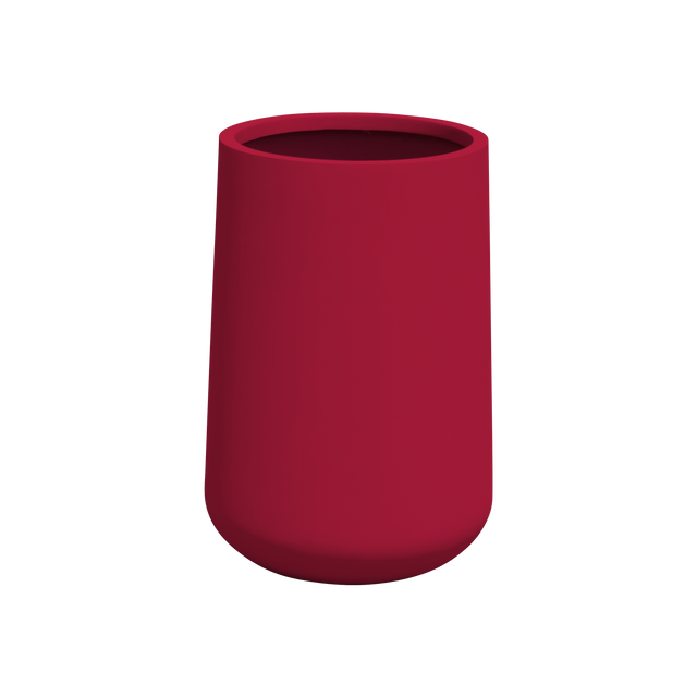 Hayden urn fiberglass planter in Gloss Red, studio render