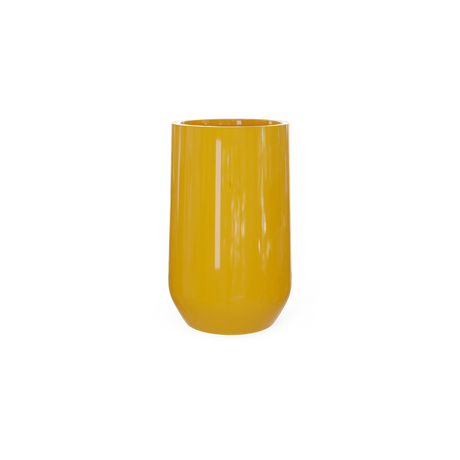 Hayden urn fiberglass planter in Gloss Saffron