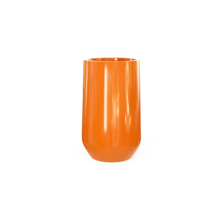 Hayden urn fiberglass planter in Gloss Tangerine