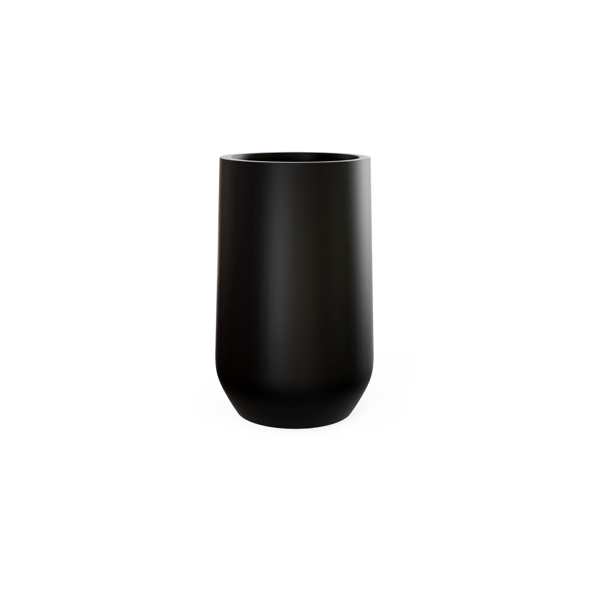 Hayden urn fiberglass planter in Matte Black