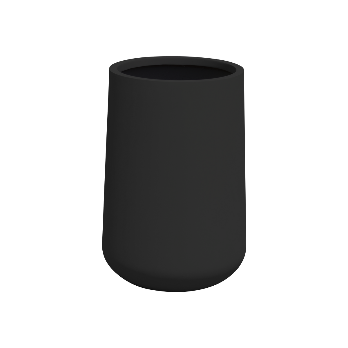 Hayden urn fiberglass planter in Matte Black, studio render