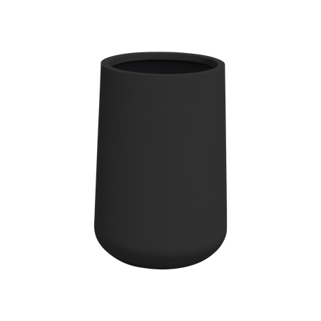 Hayden urn fiberglass planter in Matte Black, studio render