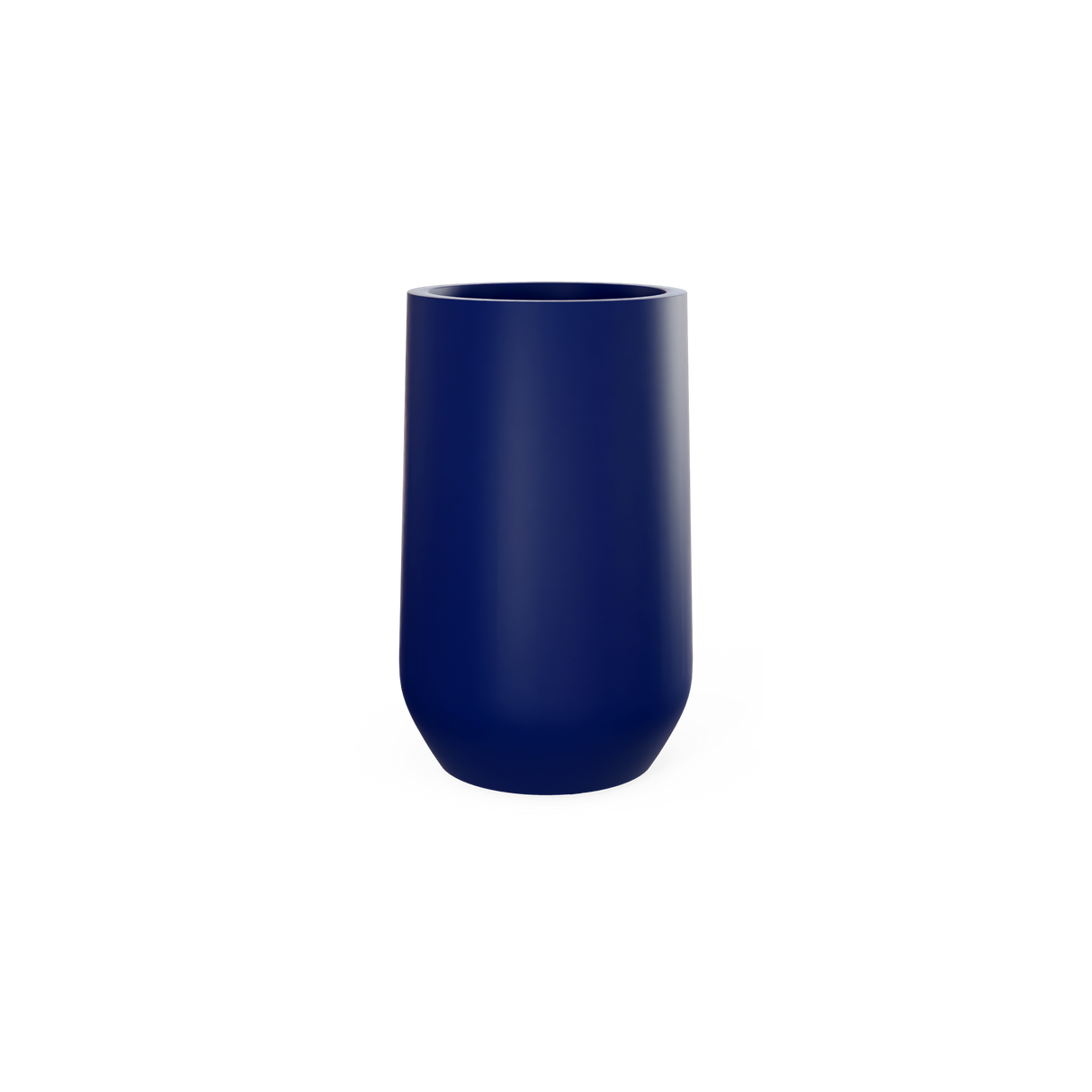 Hayden urn fiberglass planter in Matte Cobalt Blue