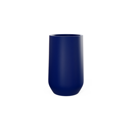 Hayden urn fiberglass planter in Matte Cobalt Blue