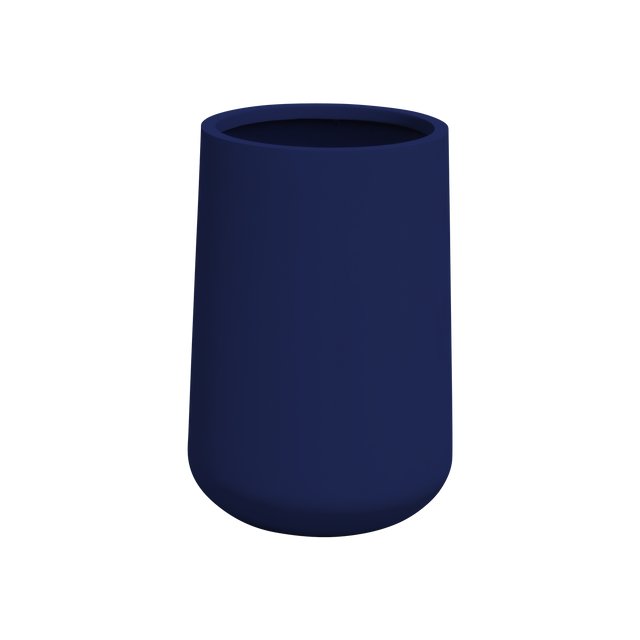 Hayden urn fiberglass planter in Matte Cobalt Blue, studio render