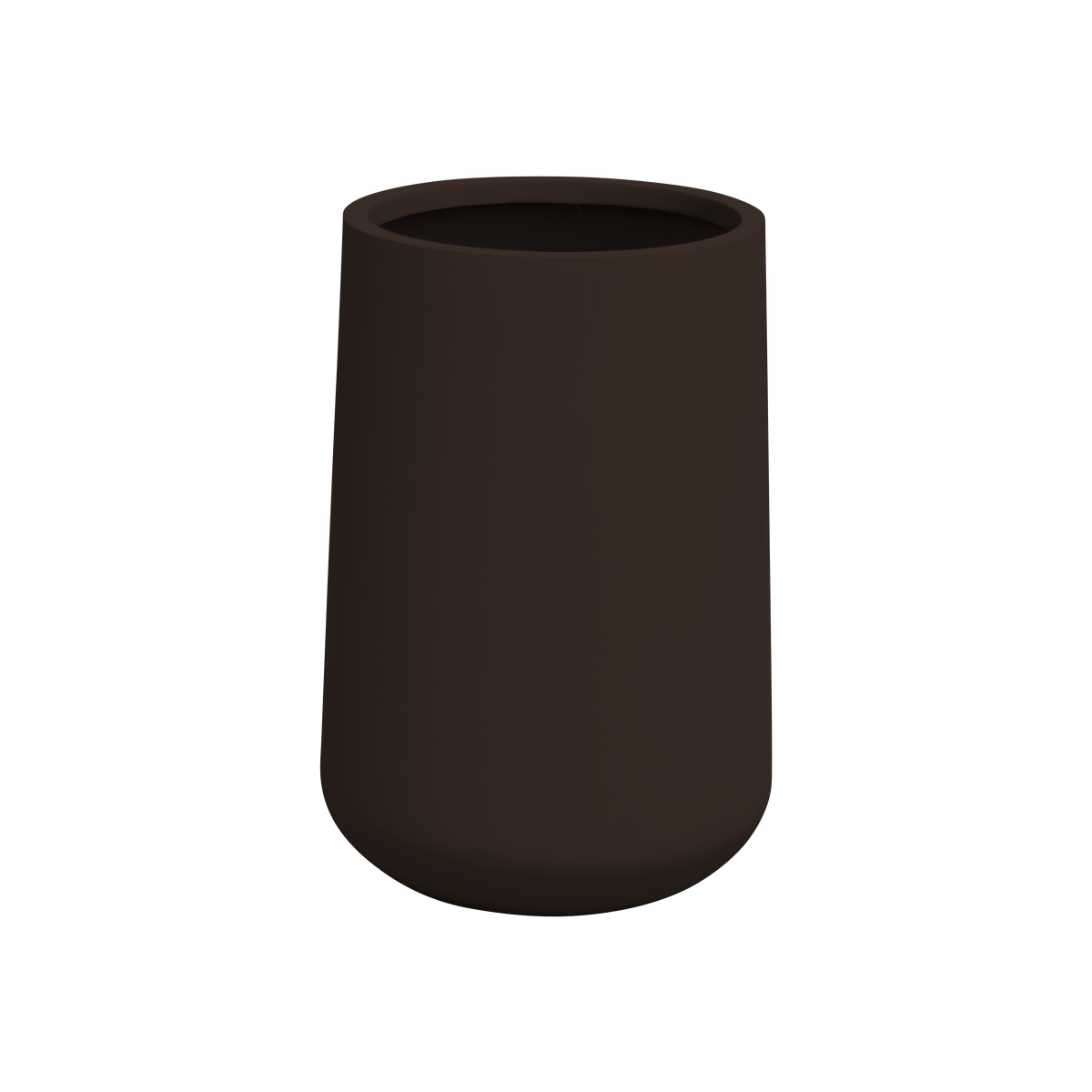 Hayden urn fiberglass planter in Matte Dark Brown, studio render