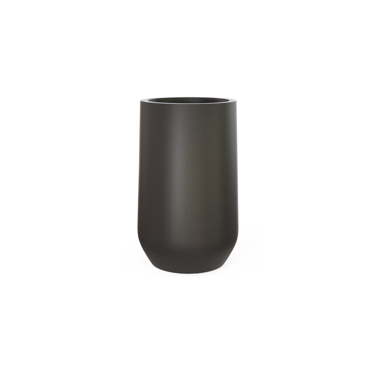 Hayden urn fiberglass planter in Matte Gunmetal