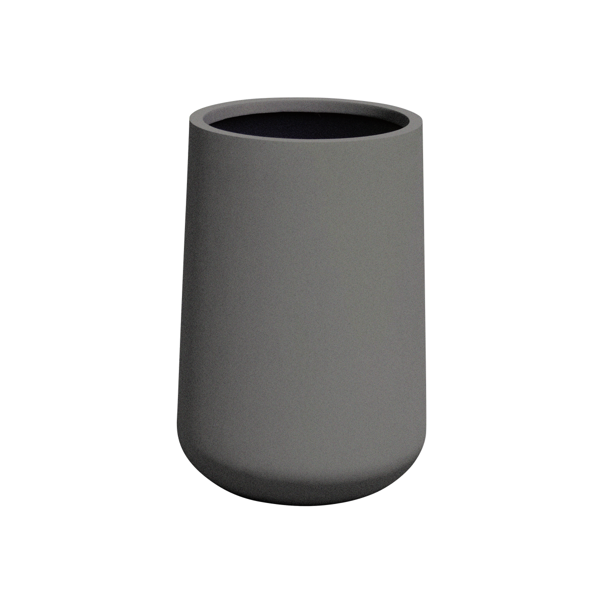 Hayden urn fiberglass planter in Matte Gunmetal, studio render