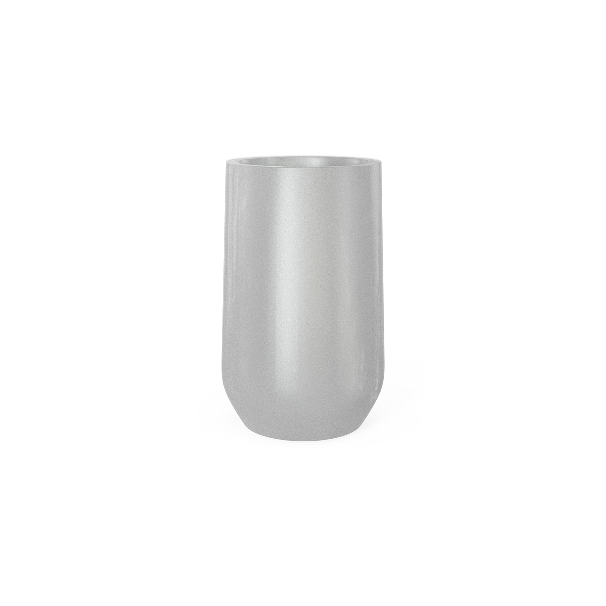 Hayden urn fiberglass planter in Metallic Silver