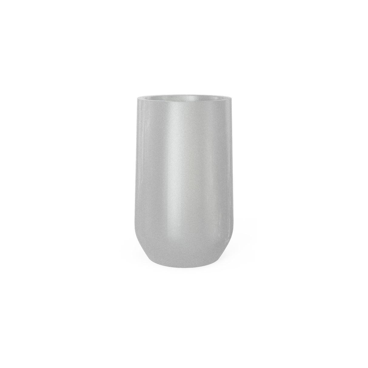 Hayden urn fiberglass planter in Metallic Silver