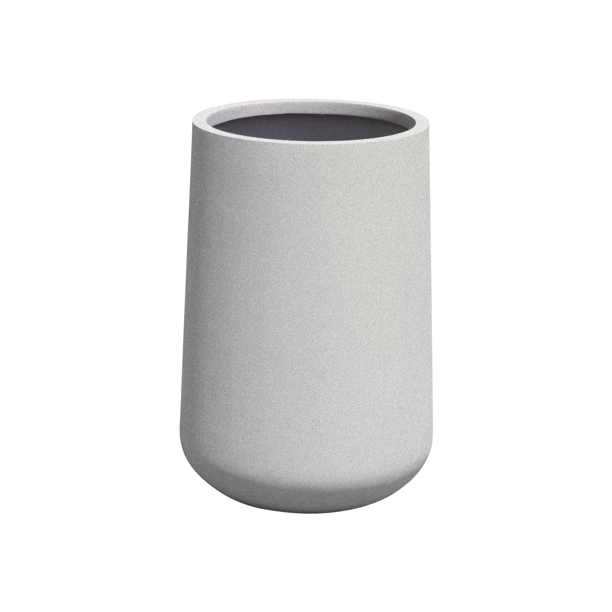 Hayden urn fiberglass planter in Metallic Silver, studio render