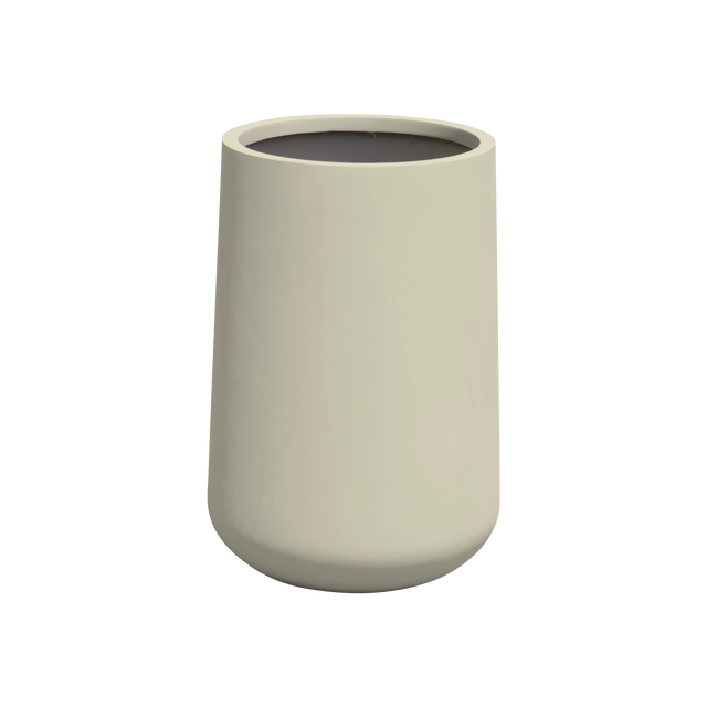 Hayden urn fiberglass planter in Satin Beige, studio render