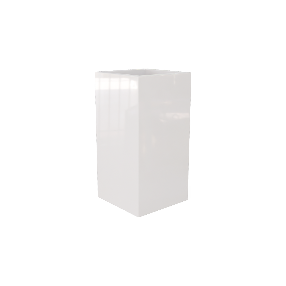 Hollywood corner fiberglass planter in Gloss Bright White