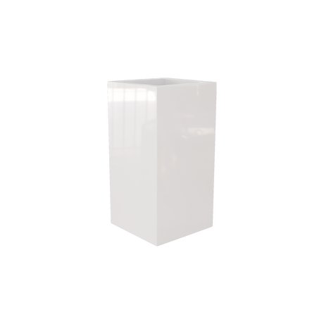 Hollywood corner fiberglass planter in Gloss Bright White