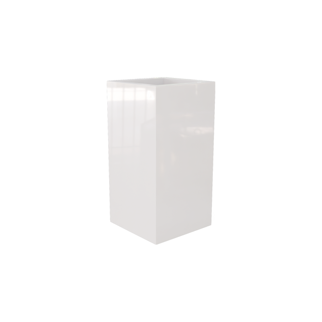 Hollywood corner fiberglass planter in Gloss Bright White