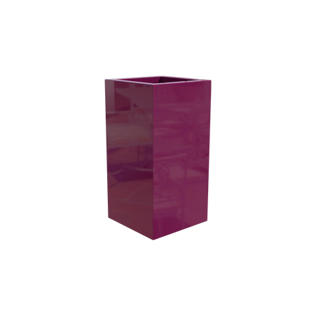 Hollywood corner fiberglass planter in Gloss Eggplant