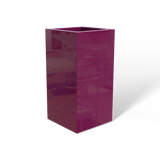 Hollywood corner fiberglass planter in Gloss Eggplant, 12 × 12 × 24 in, studio render