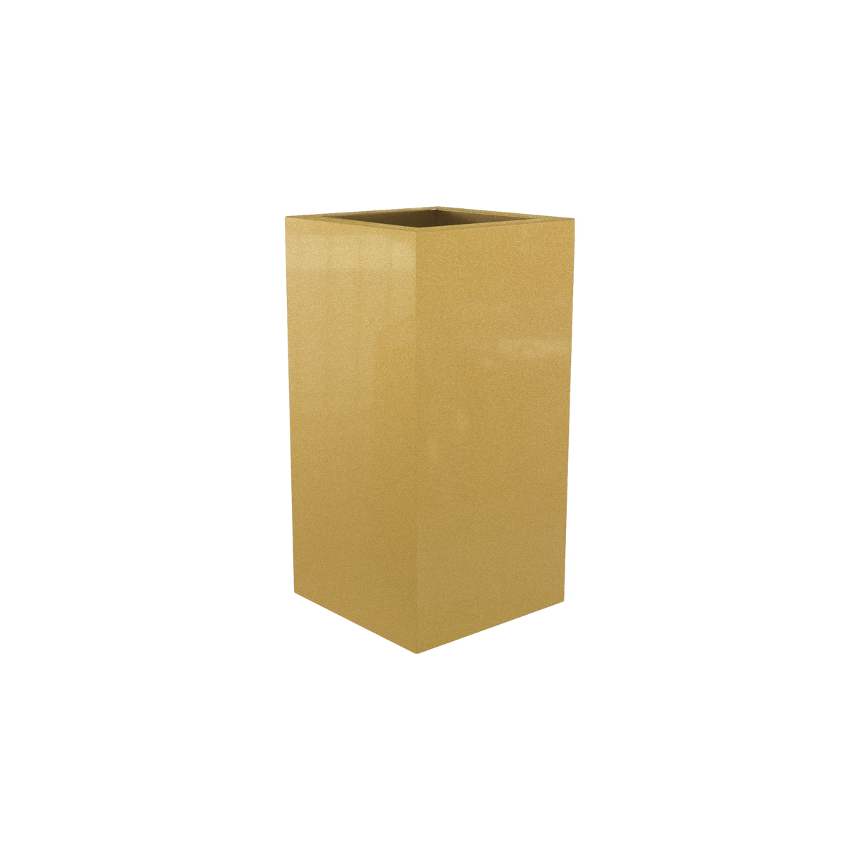 Hollywood corner fiberglass planter in Gloss Metallic Gold