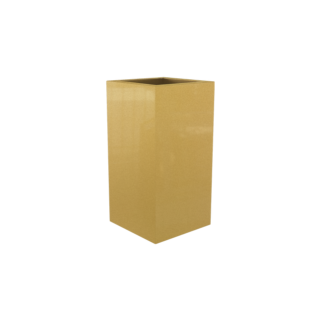 Hollywood corner fiberglass planter in Gloss Metallic Gold