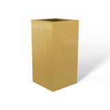 Hollywood corner fiberglass planter in Gloss Metallic Gold, 12 × 12 × 24 in, studio render