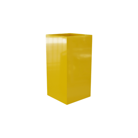 Hollywood corner fiberglass planter in Gloss Saffron