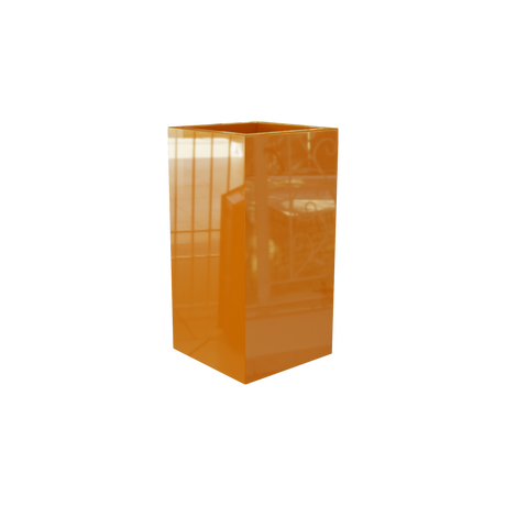 Hollywood corner fiberglass planter in Gloss Tangerine