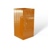 Hollywood corner fiberglass planter in Gloss Tangerine, 12 × 12 × 24 in, studio render