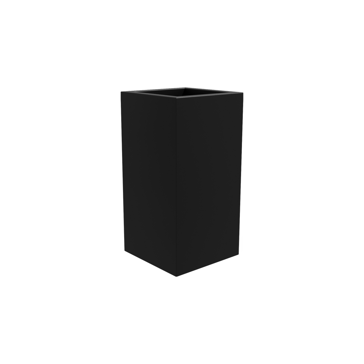 Hollywood corner fiberglass planter in Matte Black