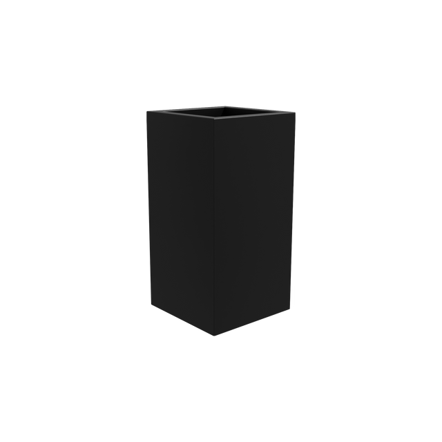 Hollywood corner fiberglass planter in Matte Black