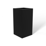 Hollywood corner fiberglass planter in Matte Black, 12 × 12 × 24 in, studio render