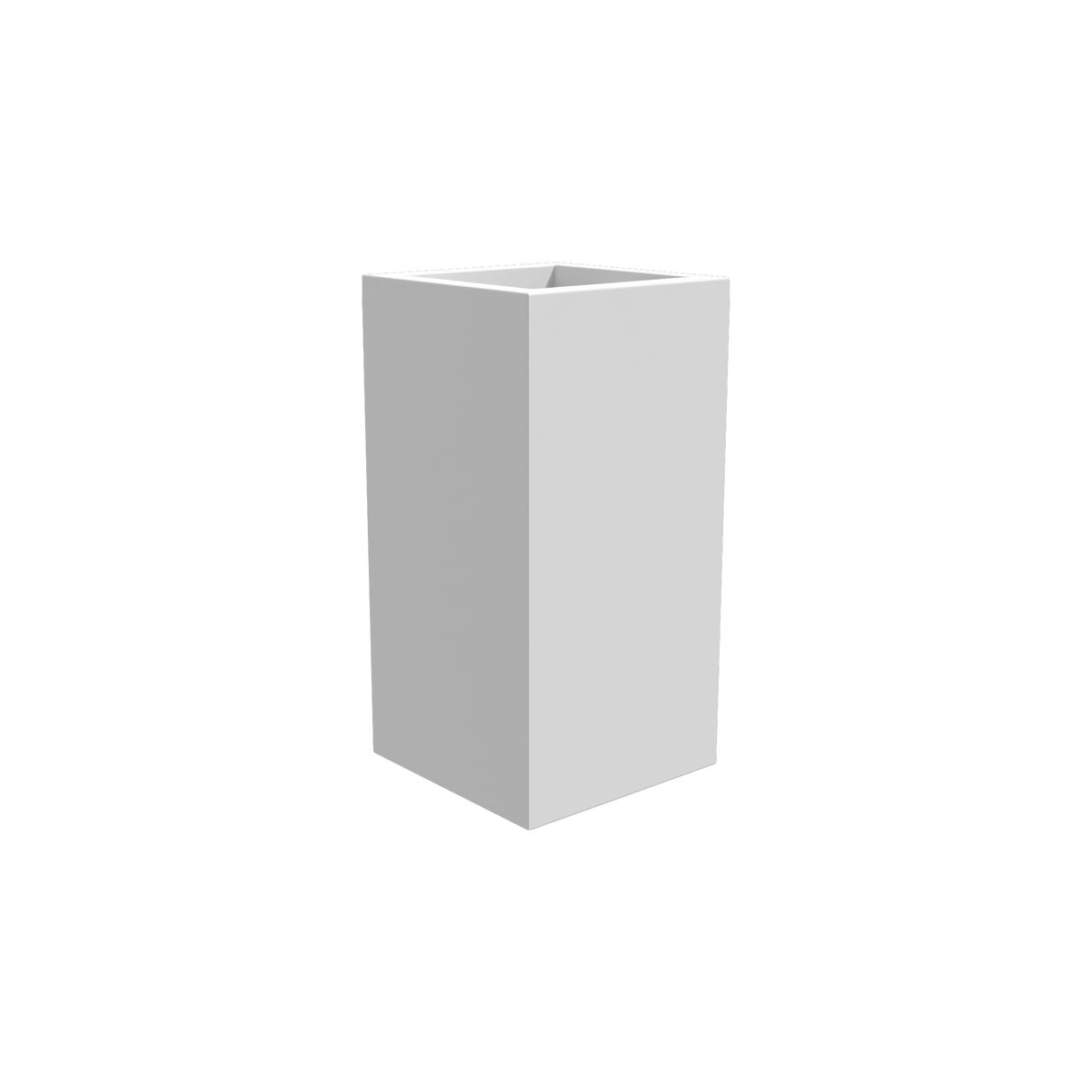 Hollywood corner fiberglass planter in Matte Bright White