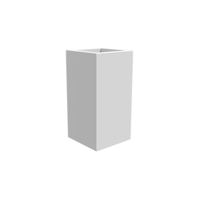 Hollywood corner fiberglass planter in Matte Bright White